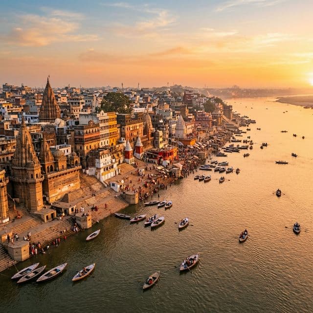 Varanasi ghats at dawn — the foundation of dharma